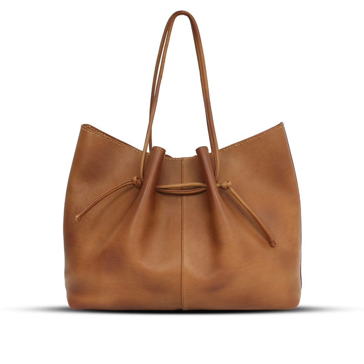 Boat Bag Large in Safari leather — front view