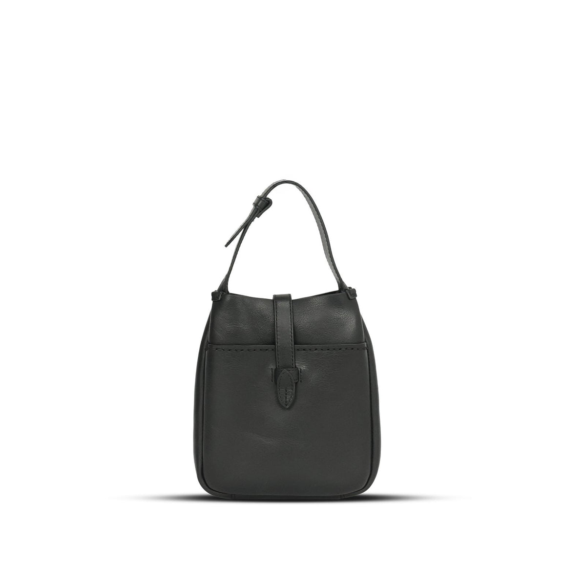 Everyday Sling Mini in Black leather — front view