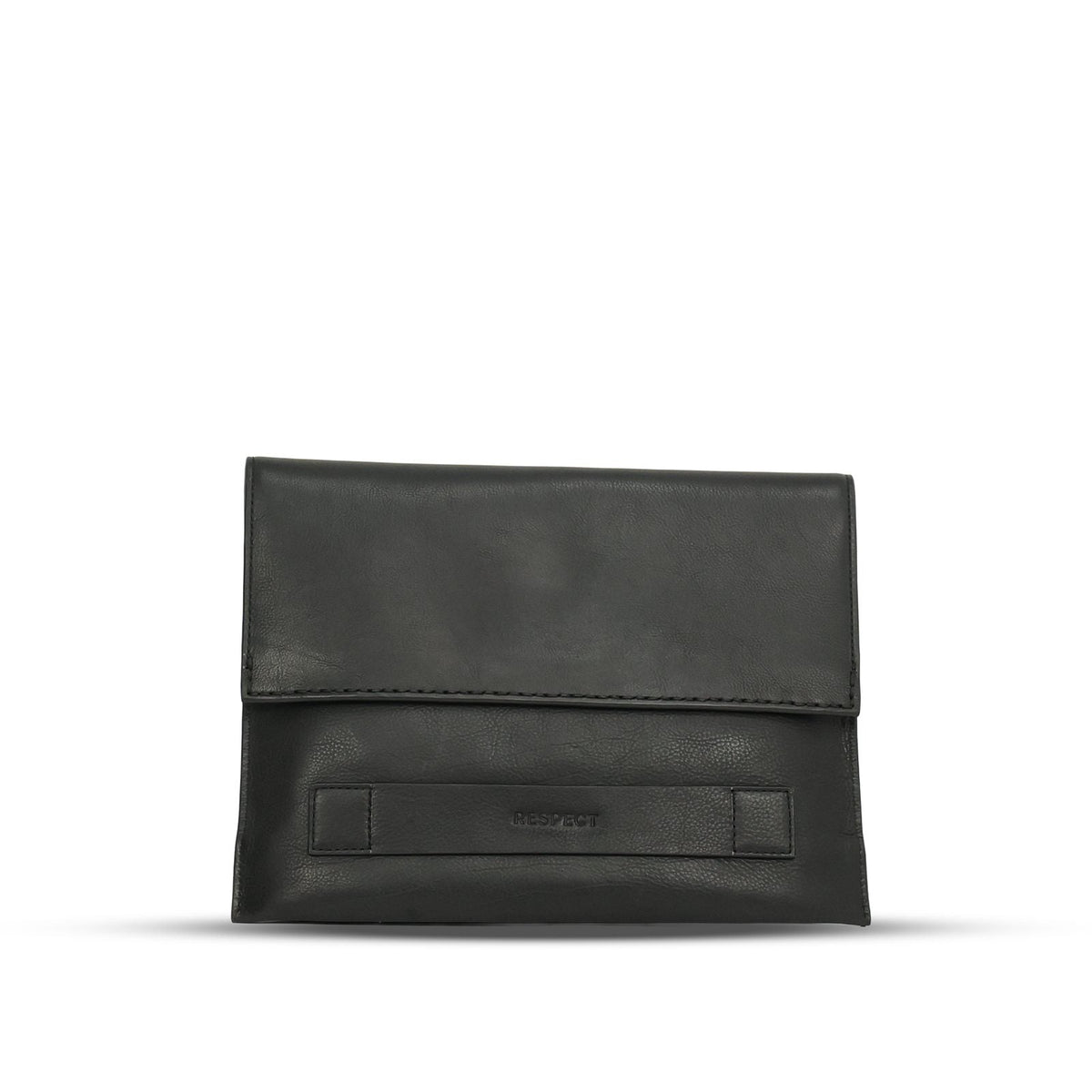 Sleeve in Black leather — front view