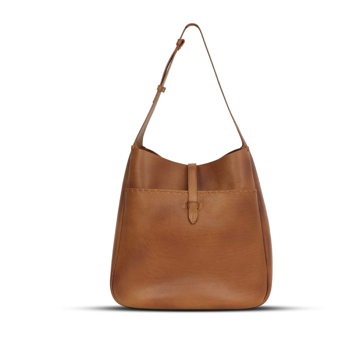 Everyday Sling Large in Safari leather — front view