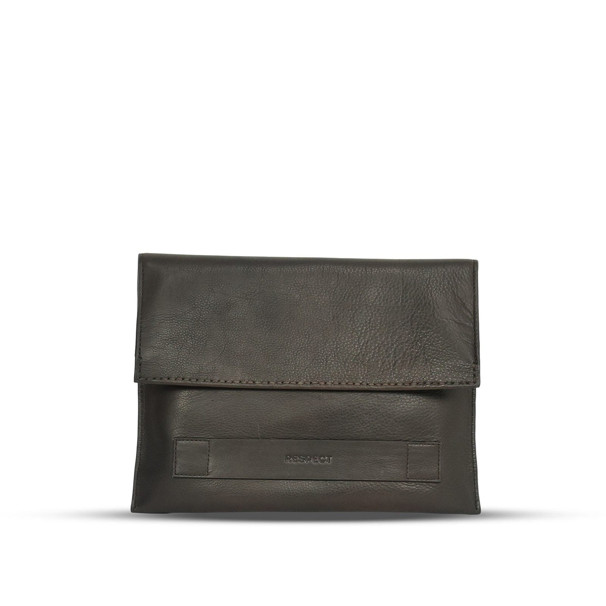Sleeve in Testa di Moro leather — front view