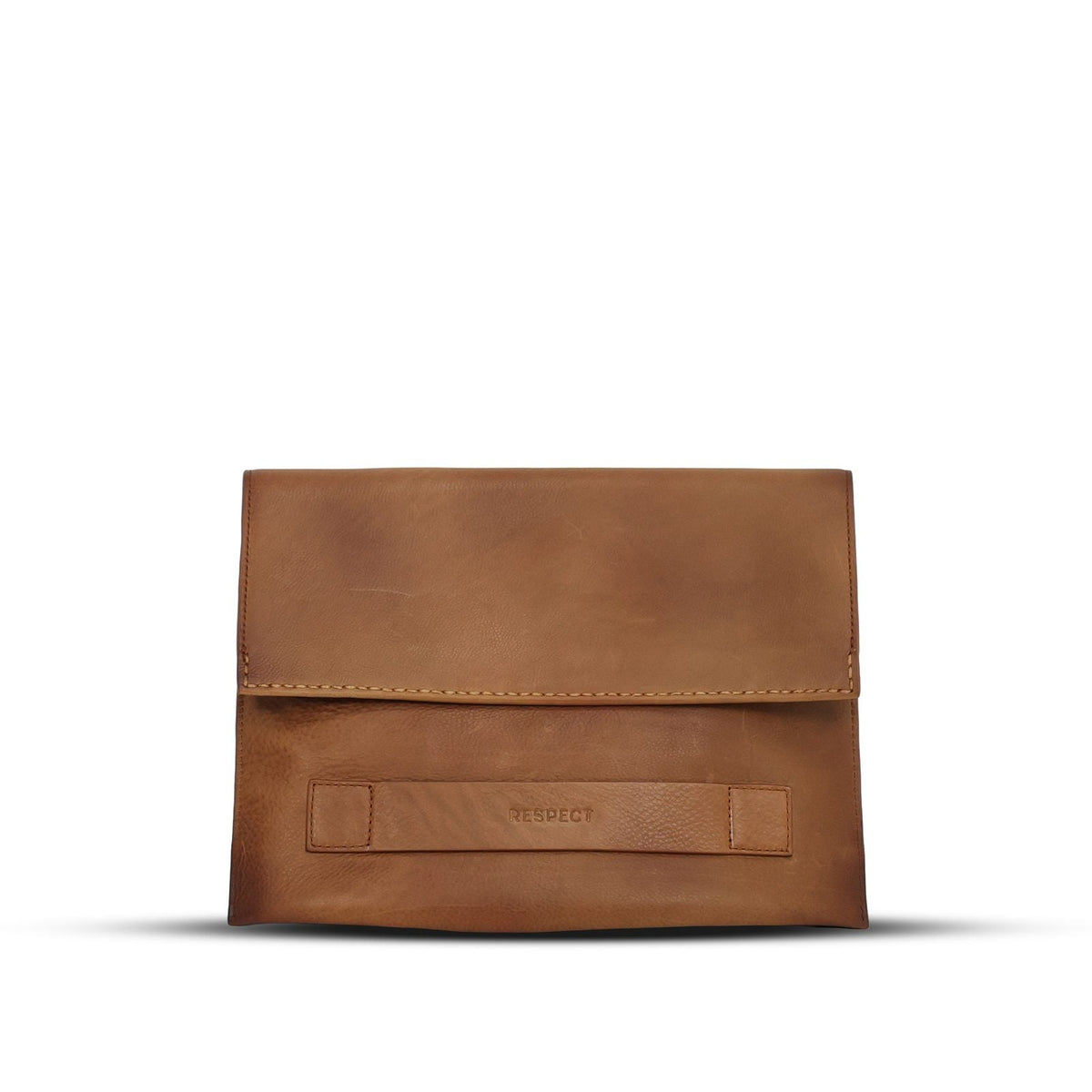 Sleeve in Safari leather — front view