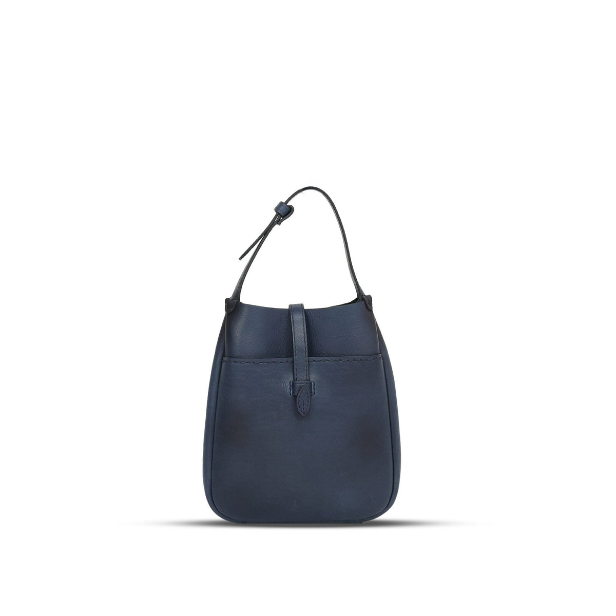 Everyday Sling Mini in French Navy leather — front view