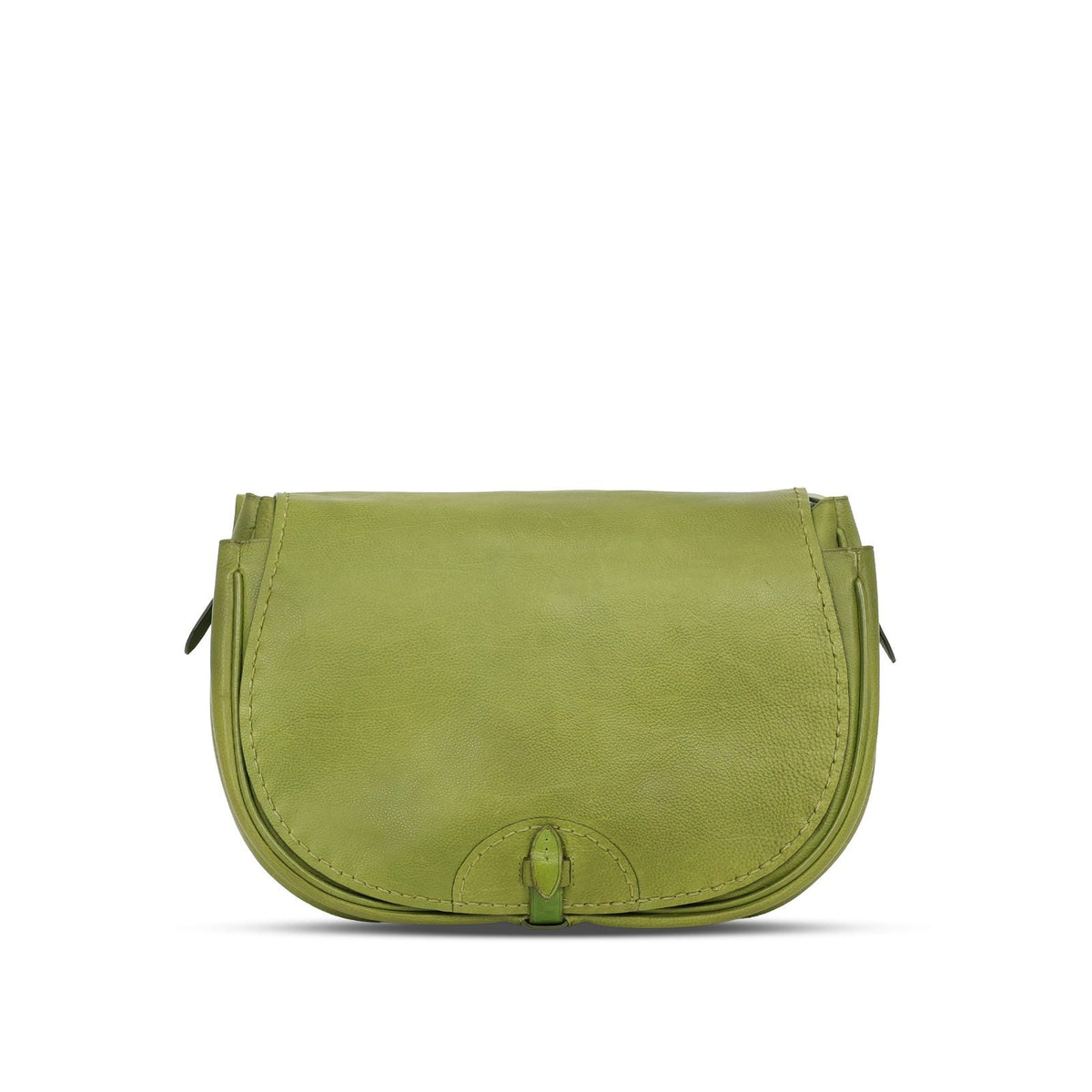 City Bag Medium in Olive leather — front view