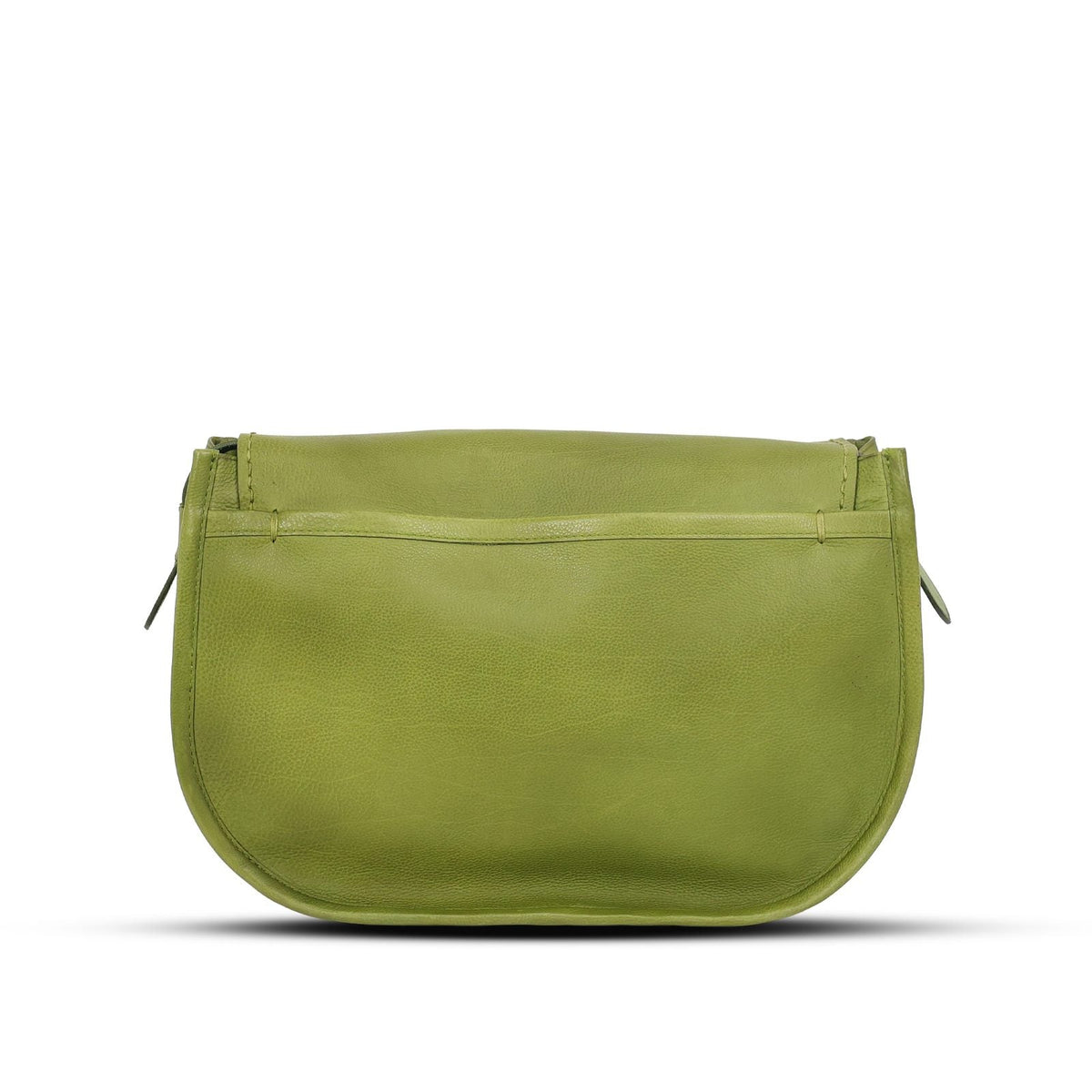 City Bag Medium in Olive leather — back view