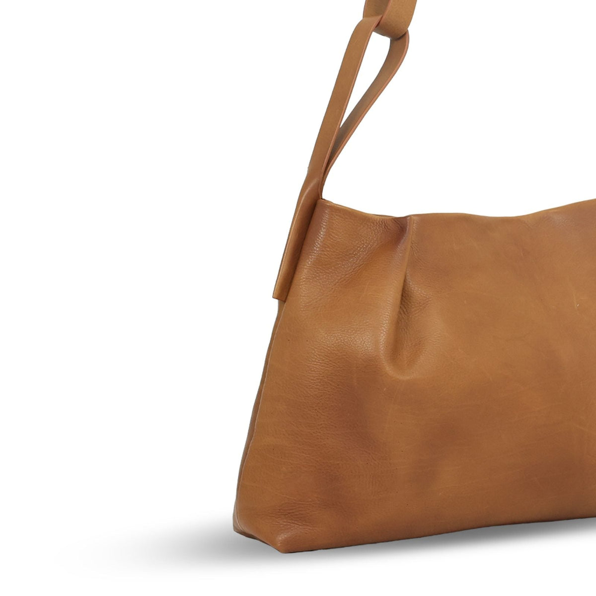 Colette in Safari leather — stitching and hardware close-up