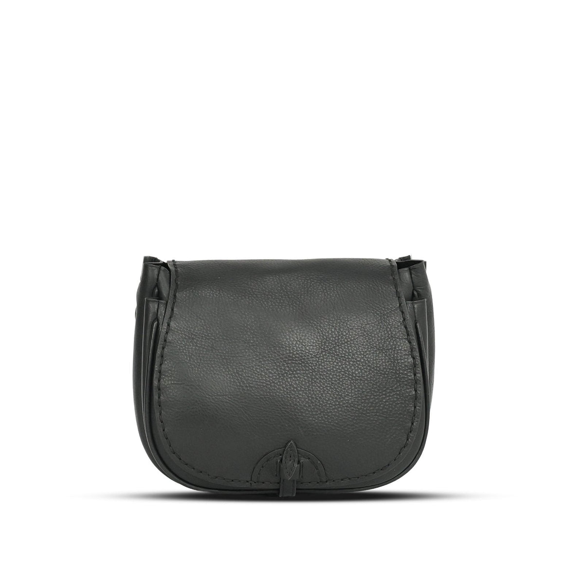 City Bag Small in Black leather — front view