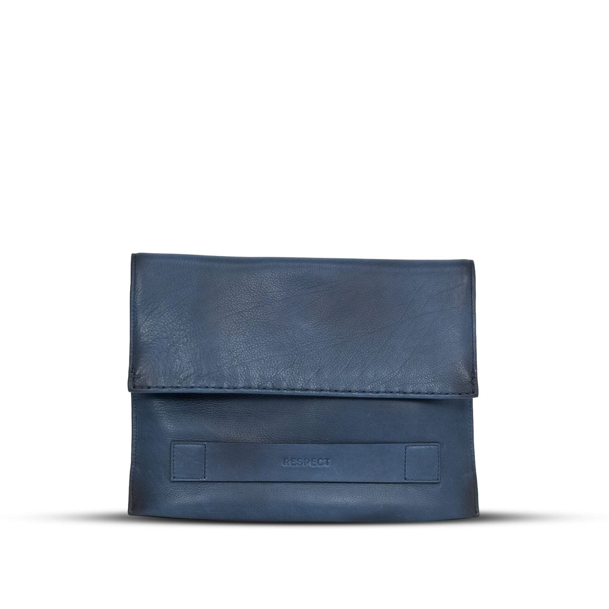 Sleeve in French Navy leather — front view