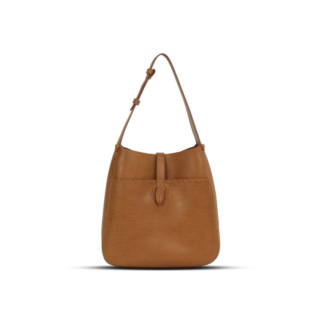 Everyday Sling Medium in Safari leather — front view