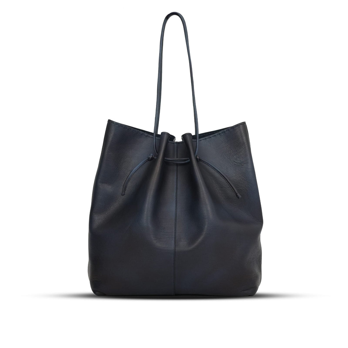Boat NS in French Navy leather — front view