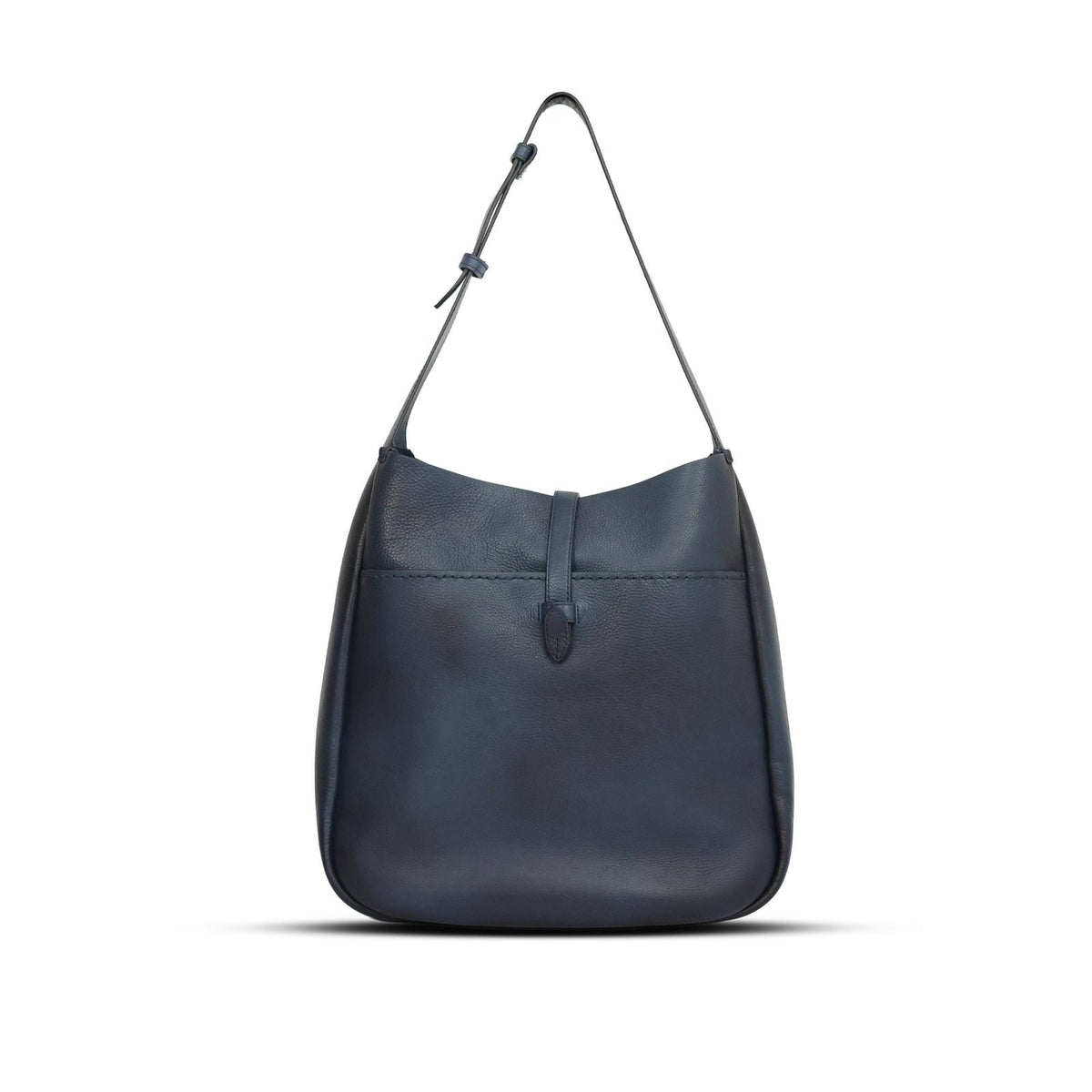 Everyday Sling Large in French Navy leather — front view