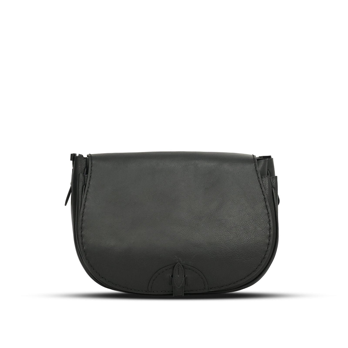 City Bag Medium in Black leather — front view