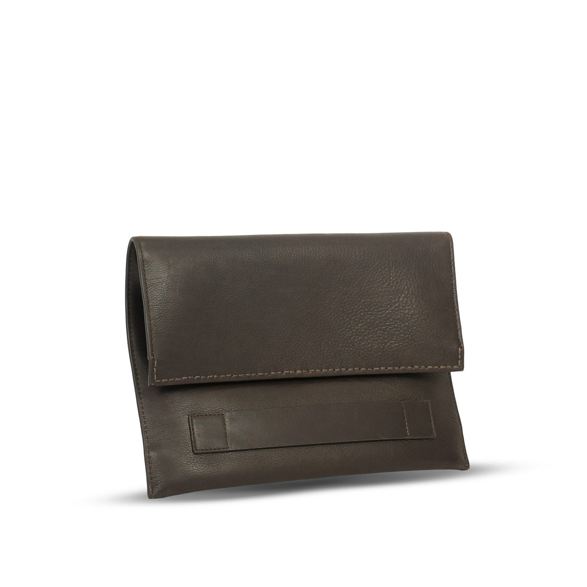 Laptop Case in Testa di Moro leather — three-quarter view